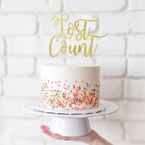 1 Pcs Lost Count Cake Topper Happy Birthday Cake Decorations Glitter Party Decoration Holiday Birthday Party Supplies
