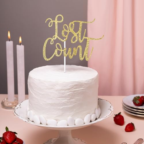 1 Pcs Lost Count Cake Topper Happy Birthday Cake Decorations Glitter Party Decoration Holiday Birthday Party Supplies