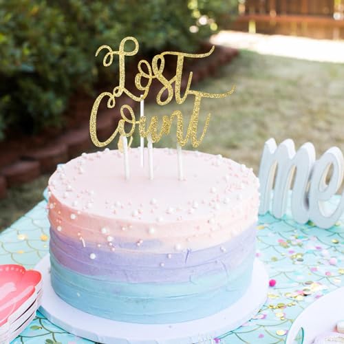 1 Pcs Lost Count Cake Topper Happy Birthday Cake Decorations Glitter Party Decoration Holiday Birthday Party Supplies