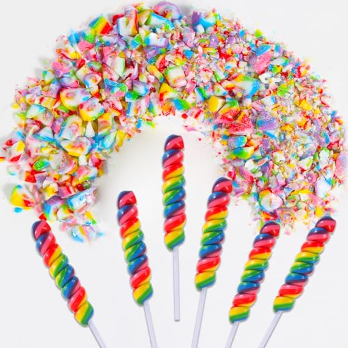Big Size! 12 Pack Twisty Lollipop, Rainbow Twist Lollipops Individually Wrapped Bulk, Kid's Lollipops Candy for Birthday, Net 17g Mixed Fruit Flavor