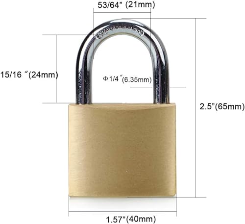 Outdoor Solid Brass Padlock Set with Keys - Waterproof