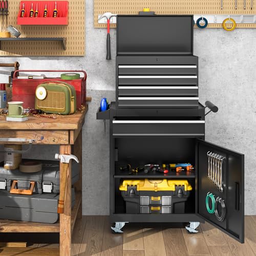 VIWAT 5-Drawer Rolling Tool Chest - Detachable Top Box