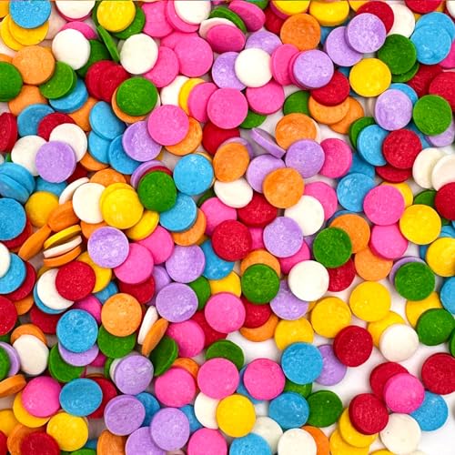 Rainbow Sprinkles Mix for Cake Decorating, Colored Confetti Round Piece Sprinkles for Cake Cupcake Cookies Baking Ice Cream