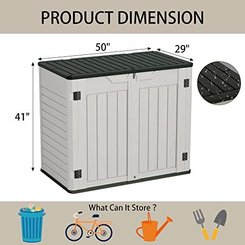 Greesum Outdoor Resin Tool Shed, XL Capacity, White
