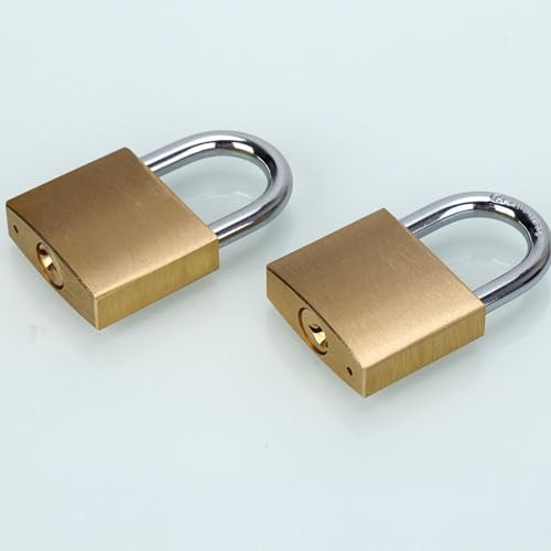 Outdoor Solid Brass Padlock Set with Keys - Waterproof