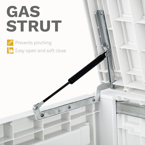 DWVO 120 Gallon Resin Outdoor Storage Box, White