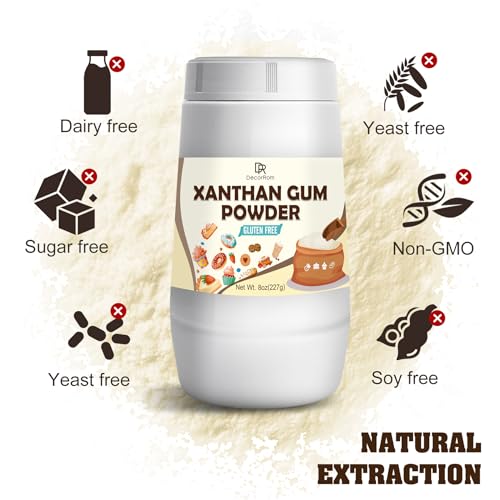 Xanthan Gum Powder 8oz - Pure Xanthan Gum Thickener for Baking and Cooking - Gluten Free & Keto Friendly - Natural Vegan Xanthan Gum Thickening Agent for Cake, Ice Cream, Sauces, Soups, Yogurt, Candy