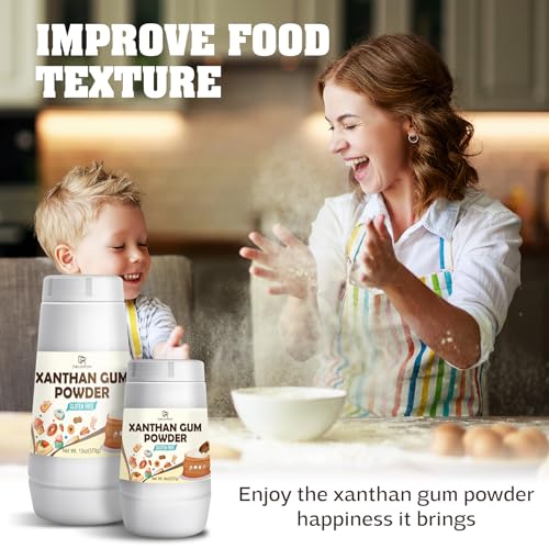 Xanthan Gum Powder 8oz - Pure Xanthan Gum Thickener for Baking and Cooking - Gluten Free & Keto Friendly - Natural Vegan Xanthan Gum Thickening Agent for Cake, Ice Cream, Sauces, Soups, Yogurt, Candy