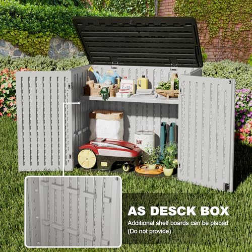 Greesum Outdoor Resin Tool Shed, XL Capacity, White