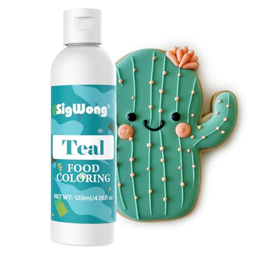 Food Coloring - 120ml Teal Liquid Food Coloring Set, Upgraded Food Color Dye for Baking, Cooking, Dessert Decorating, Icing, Fondant, Cookies, Easter Egg, Making DIY Supplies- 4.06 Fl.Oz Bottles