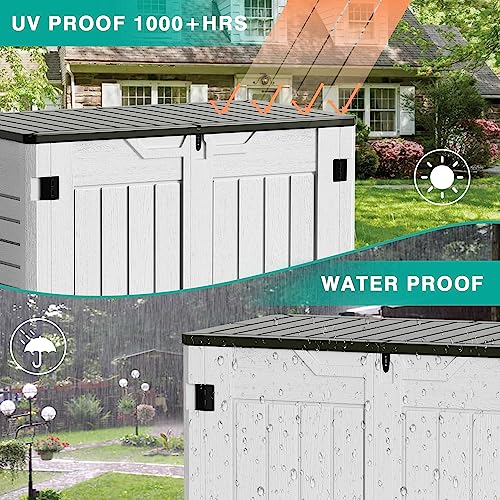 Greesum Outdoor Resin Tool Shed, XL Capacity, White