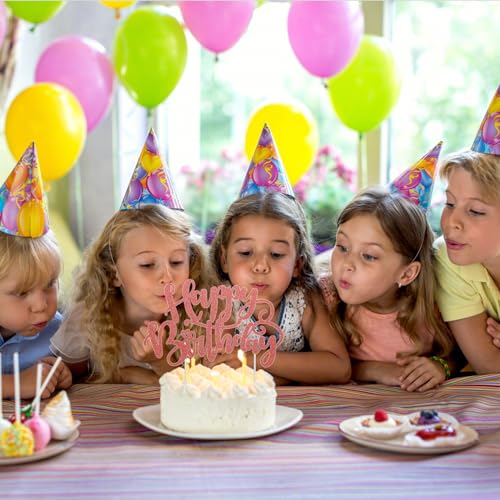Happy Birthday Cake Topper Rose Gold Glitter Happy Birthday Cake Decoration for Kids & Adults Cupcake Topper Cake Decoration for 1st 12th 16th 18th 21st 39th 40th 50th 70th Birthday Party Cake Dec