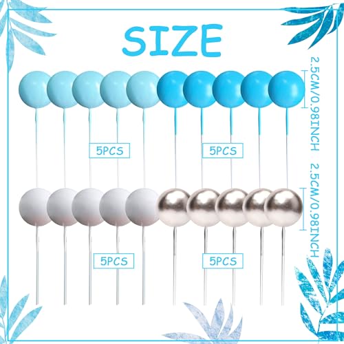 Blue Cake Decoration Blue Silver Balls Cake Topper Oh Boy Cake Topper Its a Boy Cake Decoration Baby Shower Cake Decoration for Wedding Bridal Shower Birthday