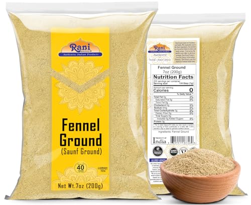 Rani Fennel Ground (Saunf) Powder Spice 7oz (200g) ~ All Natural | Gluten Friendly | NON-GMO | Kosher | Vegan | Indian Origin