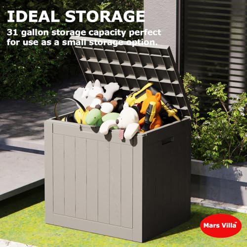 Gray Mars Villa Deck Box, 31 Gallon Storage
