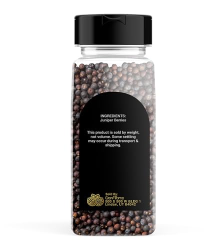 GranAroma Juniper Berries, Whole & Dried, Herbaceous Flavor, Cooking Spice (5.76 Ounce)