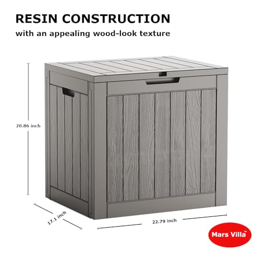 Gray Mars Villa Deck Box, 31 Gallon Storage