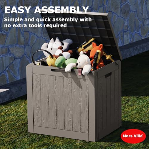 Gray Mars Villa Deck Box, 31 Gallon Storage