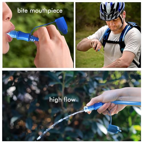 CHERAINTI Hydration Bladder, 2L Water Bladder for Hiking Backpack Leak Proof Water Reservoir Storage, 2 Liter BPA-Free Water Pouch Hydration Pack Replacement for Biking Climbing Cycling Running, Blue