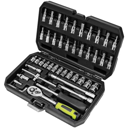 46-Piece 1/4" Industrial Socket Ratchet Wrench Set