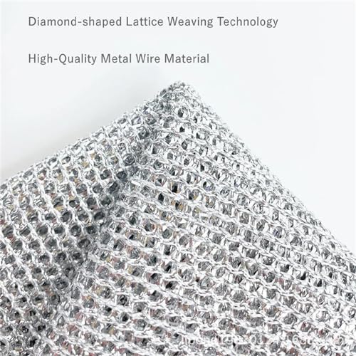 Bysku Upgraded Multipurpose Wire Dishwashing Rags, 2024 New Non Scratch Wire Dishcloth Scrubbing Wet and Dry Wire Washing Cloth Dish Rags for Washing Dishes Household Kitchen (10 PACK)