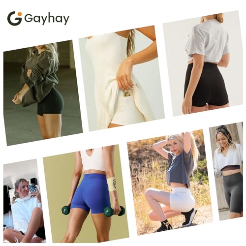 Biker Shorts Women with Pockets - 3"/5"/8" High Waisted Soft Tummy Control Workout Shorts for Yoga Athletic Gym Black