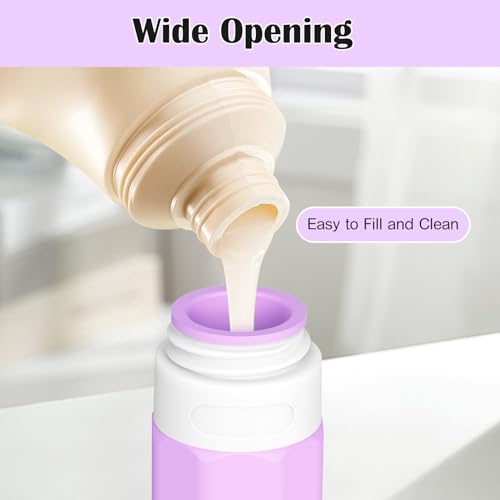 Redfly 17PCS Travel Bottles for Toiletries, TSA Approved Travel Size Containers, Leak Proof Travel Containers for Toiletries, Silicone Travel Kit for Shampoo, Conditioner, Lotion & Creams Purple