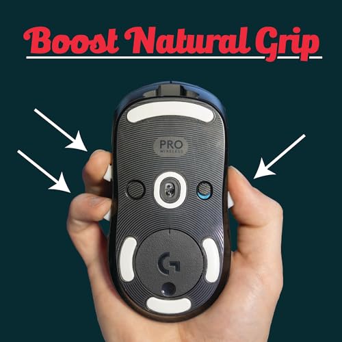 Mellow Industries Mouse GRIPZ with Tape - Textured Ergonomic Wedges for PC Gaming Mice for Palm & Claw Grip | Easy to Apply | Strong Adhesive (Red)