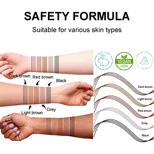 Eyebrow Microblading Pen, Eyebrow Pencil with an Upgrade Micro-Fork Tip Applicator, Waterproof Long-Lasting Microblading Pencil for Eyebrows (Medium Brown/Light Brown)