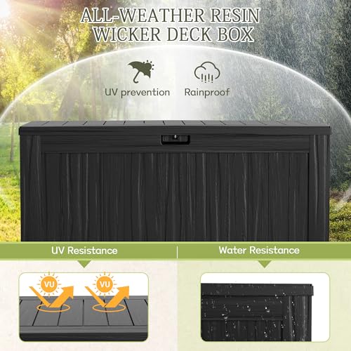 120 Gallon Resin Deck Box for Outdoor Storage