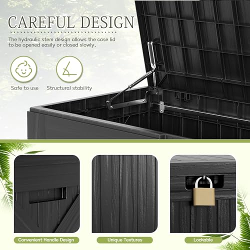 120 Gallon Resin Deck Box for Outdoor Storage
