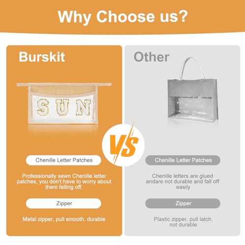 Clear Makeup Letter Stuff Bag Sunscreen Snack Bag Stuff Bags for Travel Beach Gifts (Clear- SUN)