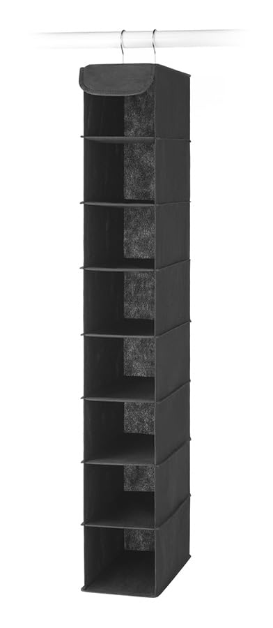 Whitmor Hanging Shoe Shelves - 8 Section - Closet Organizer - Black