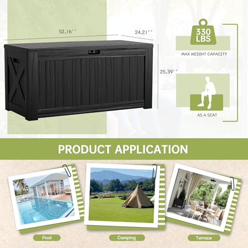 120 Gallon Resin Deck Box for Outdoor Storage