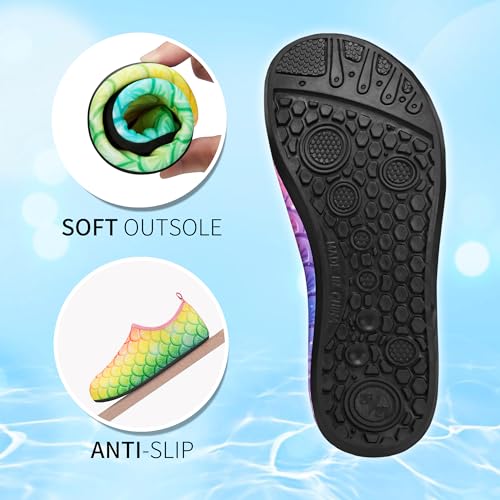 ATHMILE Toddler Water Shoes for Kids Boys Girls，Swim Quick Dry Aqua Socks Little Kid Baby Youth Children Non-Slip for Beach Pool Outdoor Sports Walking