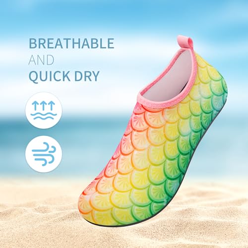 ATHMILE Toddler Water Shoes for Kids Boys Girls，Swim Quick Dry Aqua Socks Little Kid Baby Youth Children Non-Slip for Beach Pool Outdoor Sports Walking