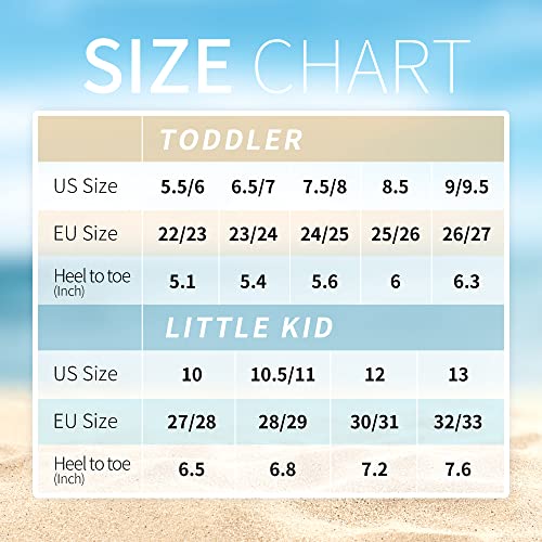 ATHMILE Toddler Water Shoes for Kids Boys Girls，Swim Quick Dry Aqua Socks Little Kid Baby Youth Children Non-Slip for Beach Pool Outdoor Sports Walking