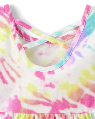 The Children's Place Baby Girls' and Toddler Short Sleeve Everyday Dresses, Pink Tie Dye Swirl