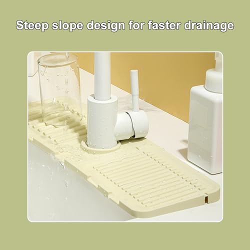 Faucet Mat for Kitchen Sink, 2024 New Kitchen Sink Splash Guard Silicone Draining Mat Fast Drying Stone Sink Tray, Sink Protectors Sink Faucet Mat Splash Guard for Kitchen Bathroom Sink Area (1PCS)