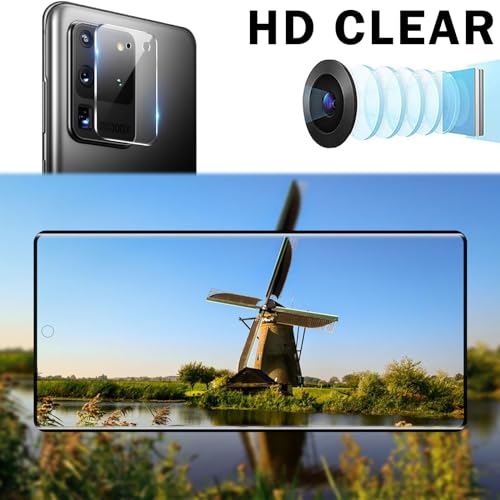 GUMANYU [2+2 Pack Galaxy S20 Ultra 5G Tempered Glass Screen Protector [Ultrasonic Fingerprint Unlock][9H Hardness][3D Curved] for Samsung Galaxy S20 Ultra 5G HD Tempered Glass Protector