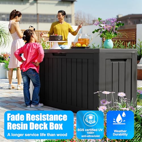 80 Gallon Lockable Resin Deck Box for Outdoors