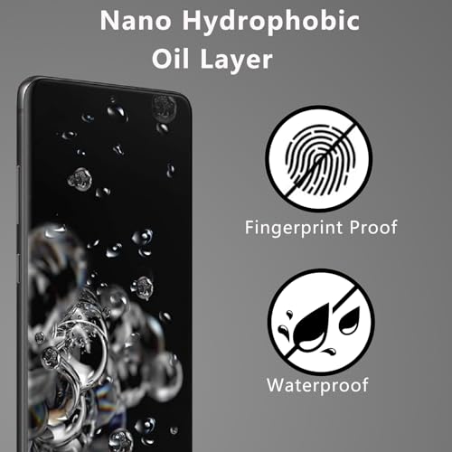 GUMANYU [2+2 Pack Galaxy S20 Ultra 5G Tempered Glass Screen Protector [Ultrasonic Fingerprint Unlock][9H Hardness][3D Curved] for Samsung Galaxy S20 Ultra 5G HD Tempered Glass Protector