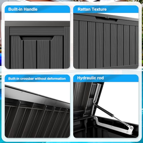 80 Gallon Lockable Resin Deck Box for Outdoors