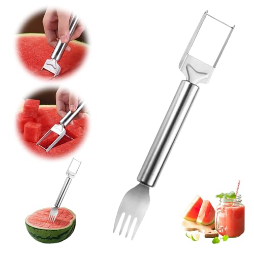 2-in-1 Stainless Steel Fruit Cutter Watermelon Cutter,2024 Newest Watermelon Slicer Watermelon Cutter Tool,Watermelon Cutting Tool Cutter Slicer Tool Fruit Cutter for Kitchen Gifts Gadget (1 pc)