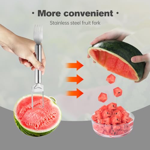2-in-1 Stainless Steel Fruit Cutter Watermelon Cutter,2024 Newest Watermelon Slicer Watermelon Cutter Tool,Watermelon Cutting Tool Cutter Slicer Tool Fruit Cutter for Kitchen Gifts Gadget (1 pc)
