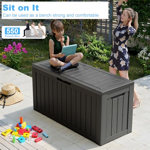 80 Gallon Lockable Resin Deck Box for Outdoors