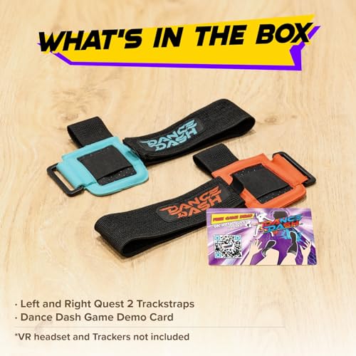 Rebuff Reality Trackstraps for Meta Quest Controller + Dance Dash Game Demo Card, Compatible with Quest 2&Pro, Rift S, Full Body Immersion VR Accessory for Rezzil, Final Soccer, Feet Saber