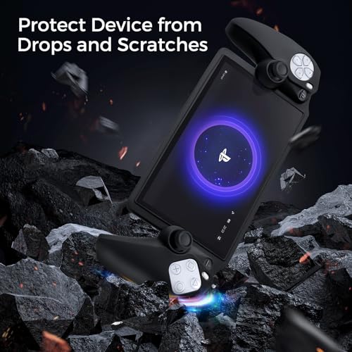 CoBak case for Sony Playstation Portal, Silicone Shock-Absorption Anti-Fingerprint Scratch Resistant Cover Case for Playstation Portal - Black