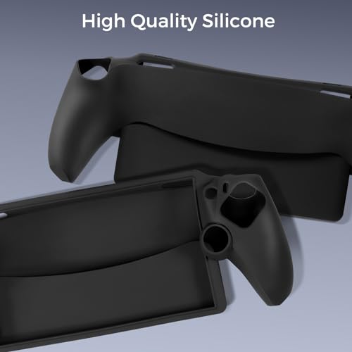 CoBak case for Sony Playstation Portal, Silicone Shock-Absorption Anti-Fingerprint Scratch Resistant Cover Case for Playstation Portal - Black
