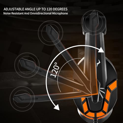 JAKO Gaming Headset PS4, Xbox Headset Wired Gamer Headphones with Noise Cancelling Mic, Gaming Headphones with Microphone Memory Earmuffs for PC, PS5, PS4, Xbox Series X/S, Xbox one, Switch